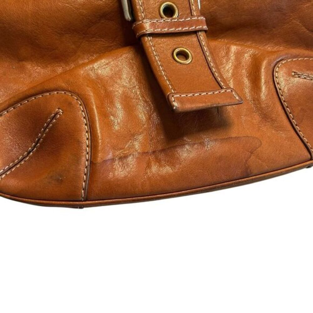Y2K Michael Kors Buckle Hobo Shoulder Bag Cognac Brown Slouchy Western Country - Picture 10 of 11